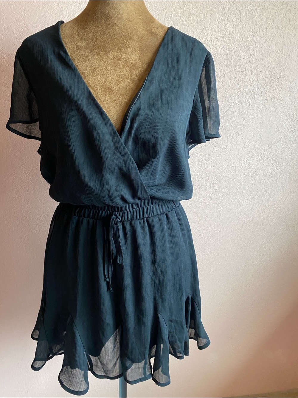 Blue Rain Teal Wrap-Style Women’s Shorts Romper